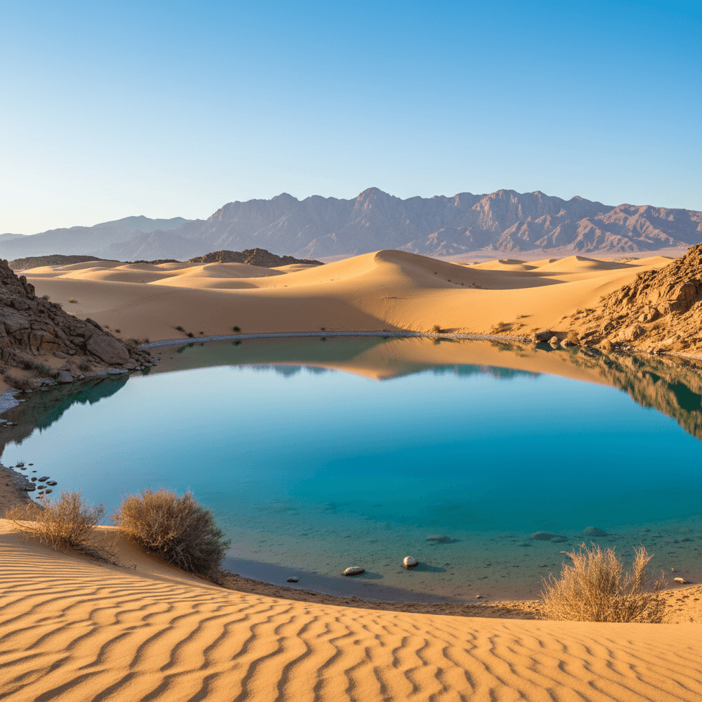 بحيرة السحر الهادئة بمياهها الفيروزية