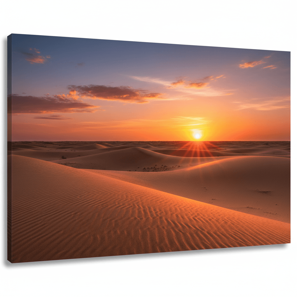 منظر صحراوي خلاب أثناء الغروب في الفيوم